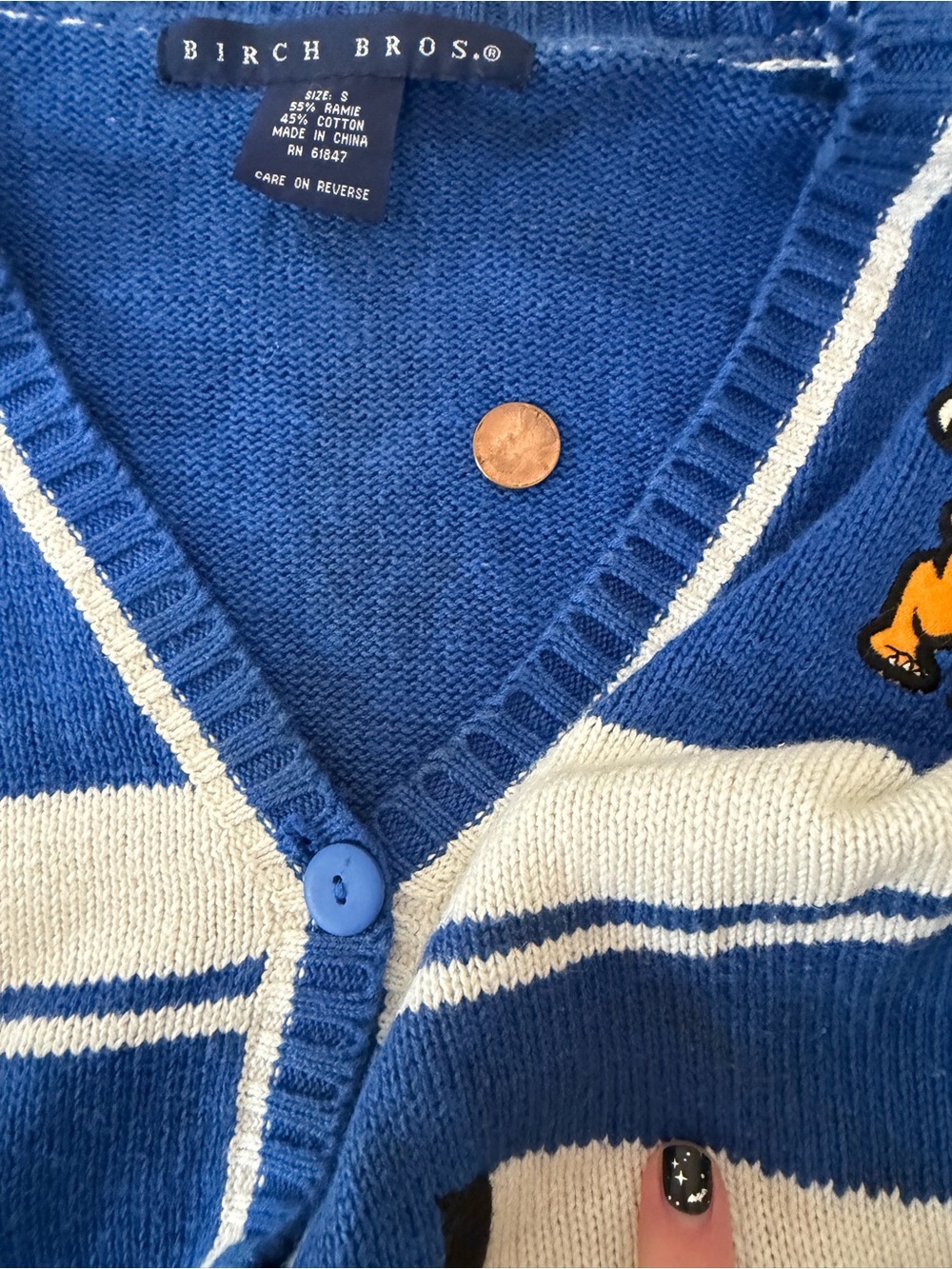 VTG UK Kentucky Wildcats Embroidered Spirit Sweater Cardigan Blue Women's Size S - Picture 6 of 9